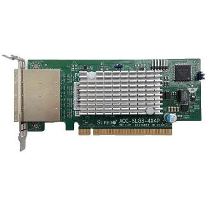 Supermicro 4-Port NVMe 16Gb/s Gen3 PCIe x16 JBOF HBA, AOC-SLG3-4X4P
