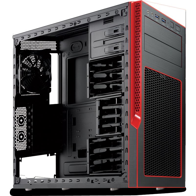 Mid-Tower Chassis NO Power Supply - motherboard up to 12in x 10in, 6x 2.5in and 4x 3.5in Fixed Drive Bays, 2x 2.5in Standard Drive Bays, 7 Expansion Slots