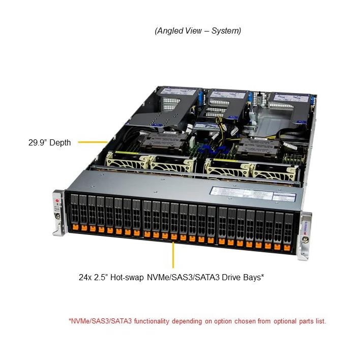 Supermicro AS-2125HS-TNR Hyper 2U Barebone Dual 4th Generation AMD EPYC 9004 Processors
