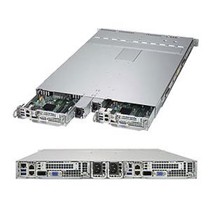 Server Barebone 1U TwinPro with Two DP Nodes - Per Node : Dual Intel Xeon E5-2600 v4/v3 Sockets, supporting up to 2TB DDR4 ECC 3DS LRDIMM, up to 2400MHz in 16x 288-pin slots