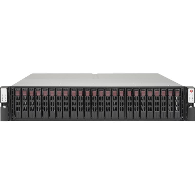 Barebone 2U SuperStorage Server with two Nodes - Each Node supports up to Dual Intel Xeon E5-2600 v4/v3 family processors