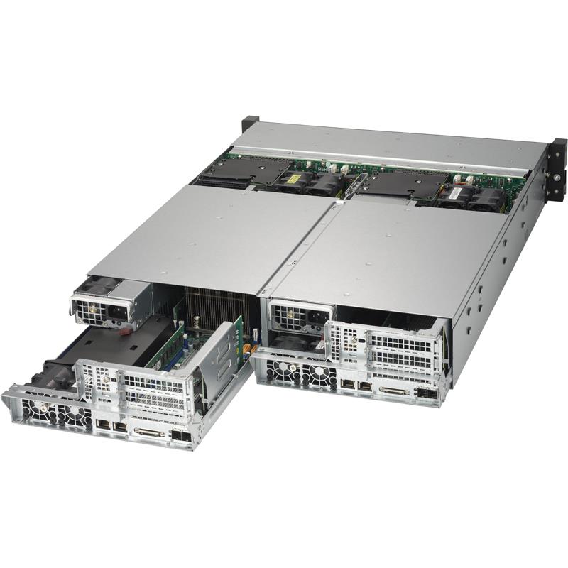 Barebone 2U SuperStorage Server with two Nodes - Each Node supports up to Dual Intel Xeon E5-2600 v4/v3 family processors