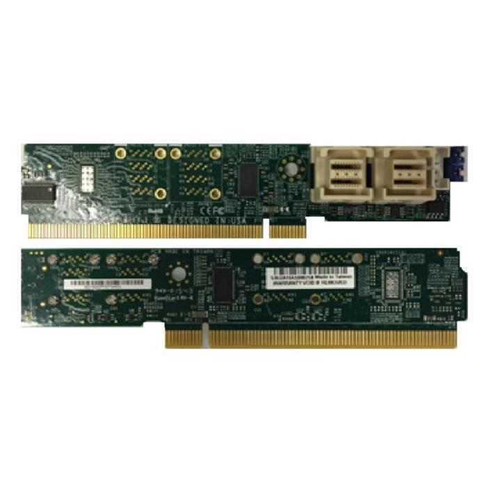 NVMe PCIe Host Bus Adapter - up to two NVMe SSDs, PCI-E 3.0 x8 - Supports Hot-swap w/ NVMe backplane