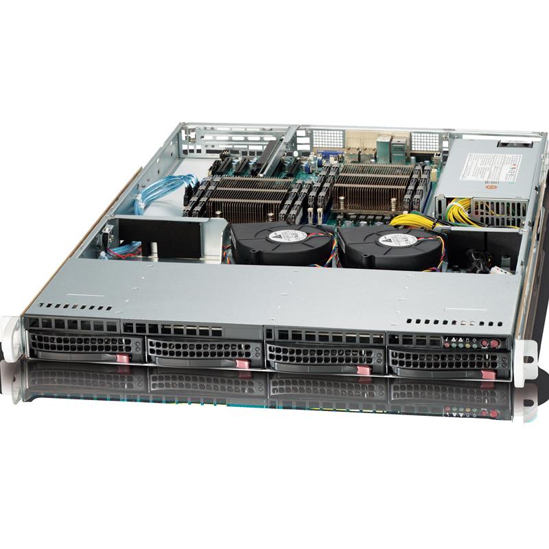 Rackmount 1U Chassis w/ 600W 80 Plus Gold Certified Power Supply -  Supports Intel dual Xeon processors (motherboard maximum size of 12inx13in E-ATX)