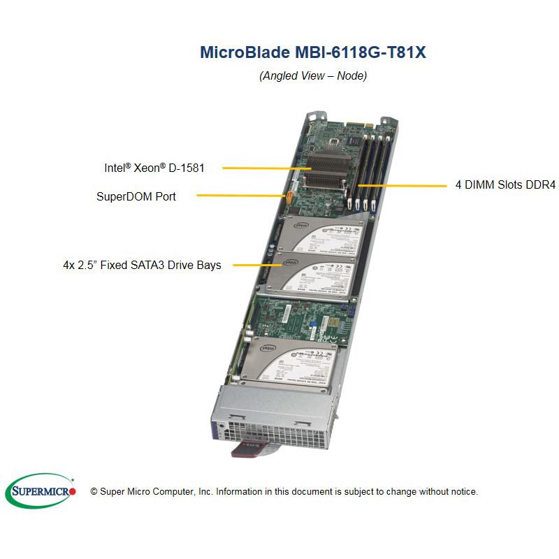 MicroBlade microServer with Single Intel Xeon D-1581 processor