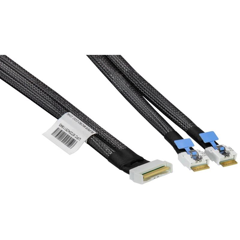 Supermicro CBL-MCIO-1255S4Y Cable For Internal Storage Applications MCIO x8 Straight to 2 SlimSAS x4 Straight 1.80ft (55CM)