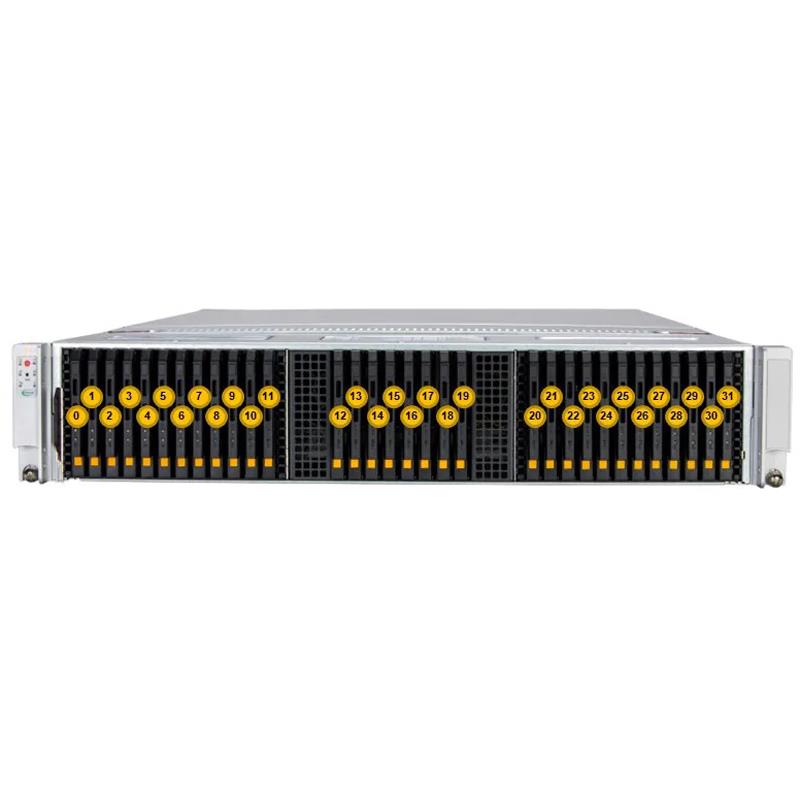 Supermicro SSG-222B-NE3X24R All-Flash NVMe 2U Barebone Dual Intel Xeon 6700/6500 Series Processors with P-cores or 6700 Series Processors with E-cores