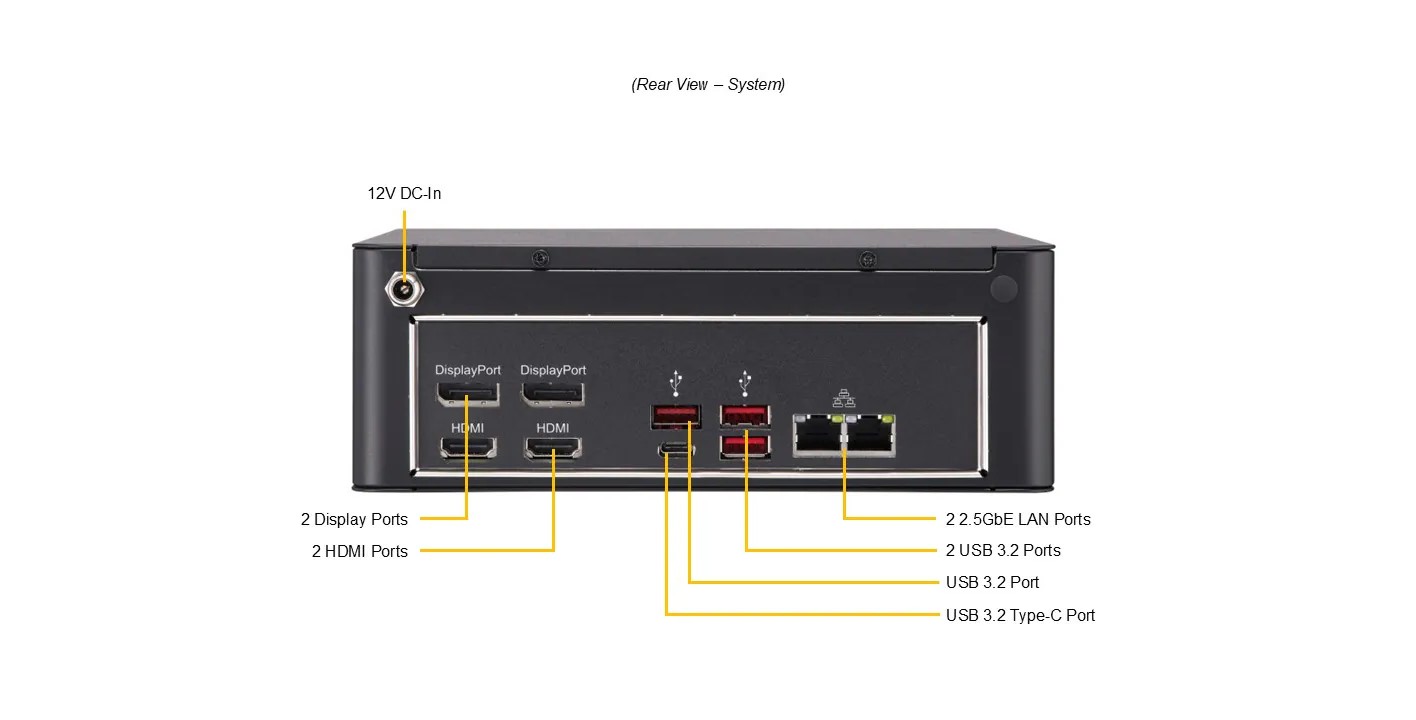 Supermicro SYS-E201-14AR Compact Barebone Single Intel Core Ultra 9/7/5 (Series 2) Processor