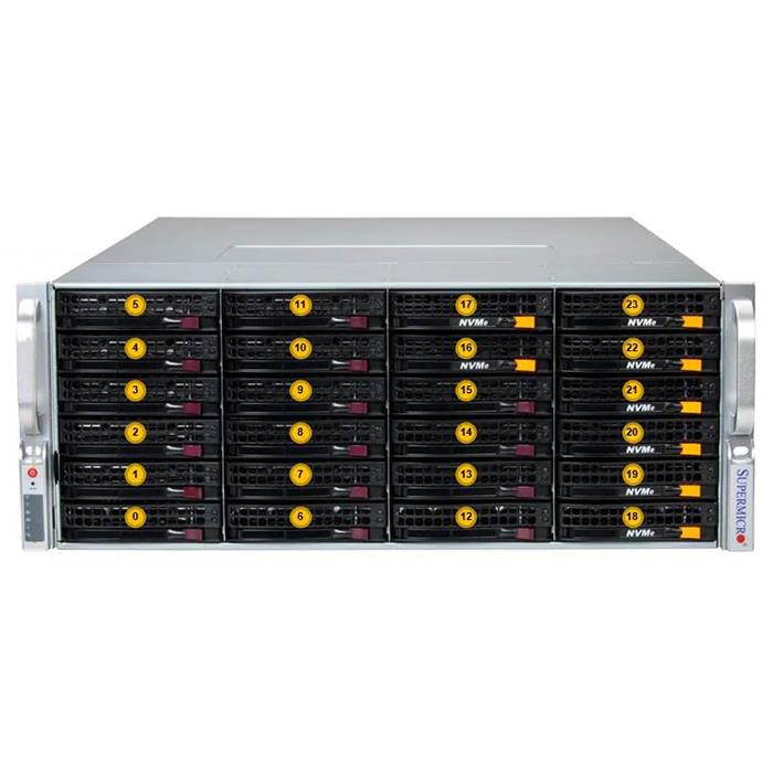 Supermicro SSG-542B-E1CR36L Storage 4U Barebone Single Intel Xeon 6700/6500 Series Processors With P-cores or 6700 Series Processors With E-cores
