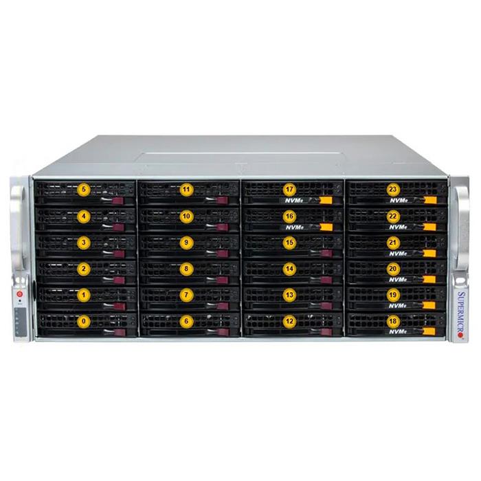 Supermicro SSG-542B-E1CR36H Storage 4U Barebone Single Intel Xeon 6700/6500 Series Processors With P-cores or 6700 Series Processors With E-cores 