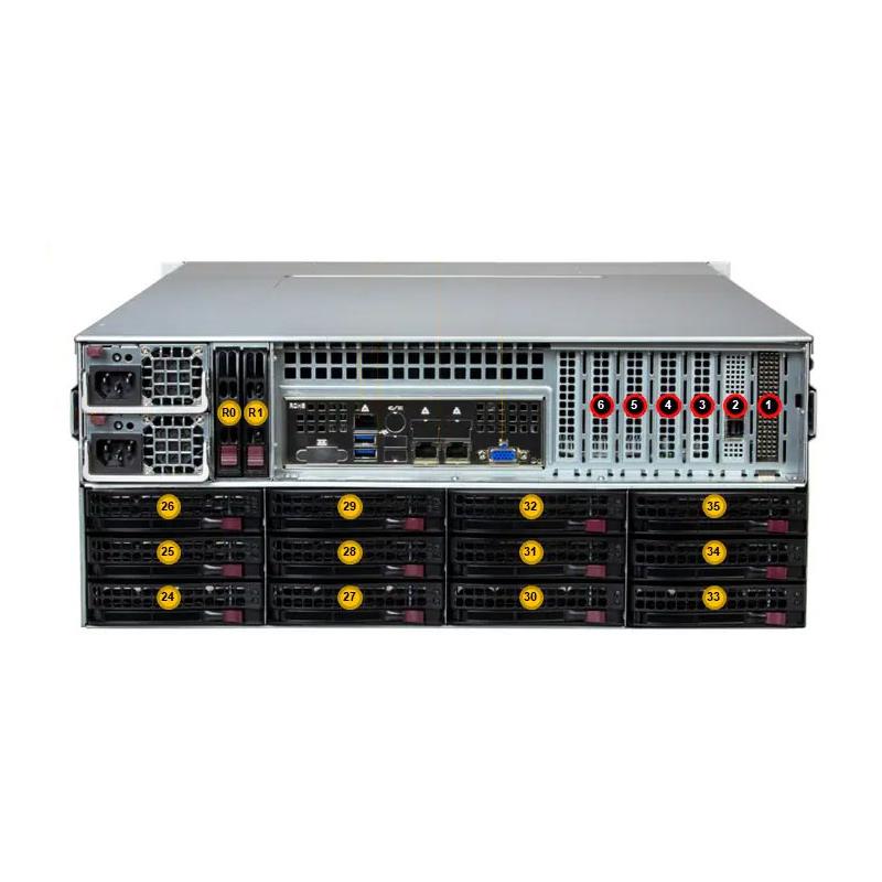 Supermicro SSG-542B-E1CR36H Storage 4U Barebone Single Intel Xeon 6700/6500 Series Processors With P-cores or 6700 Series Processors With E-cores 