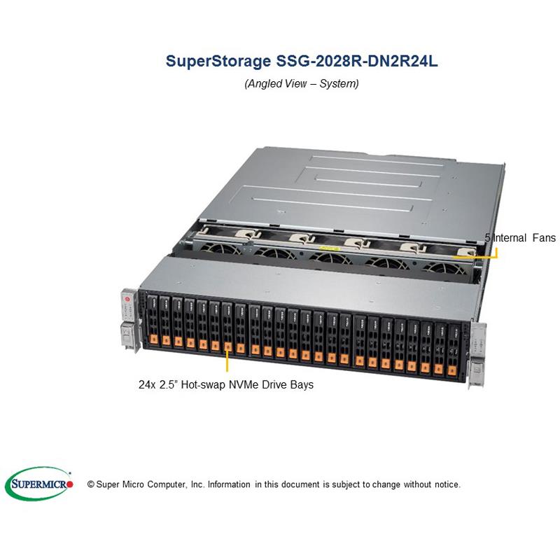Barebone 2U SuperStorage Server - 2-Nodes - Each node supports up to two Intel Xeon E5-2600 v4/v3 processors --- Complete System Only (Must Include CPU, MEM, HDD)