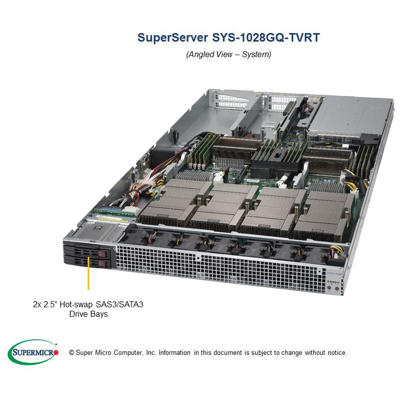 Server Barebone 1U with Dual Intel Xeon E5-2600 v4/v3 Sockets, supporting up to 1TB DDR4 ECC 3DS LRDIMM, up to 2400MHz in 16x 288-pin slots, optimized for nVidia Tesla V100 SXM2