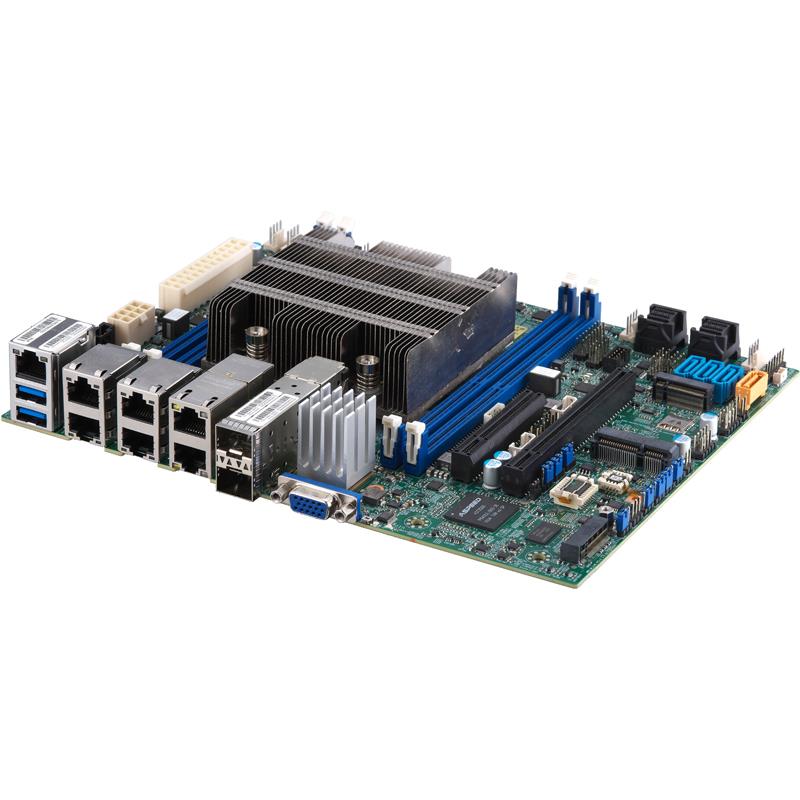 Barebone Mini-1U Rackmount SuperServer, Intel Xeon D-2146NT Processors, System-on-Chip, Up to 512GB LRDIMM or 256GB RDIMM DDR4 Non-ECC, one 2.5in drive bay, two 10GbE ports