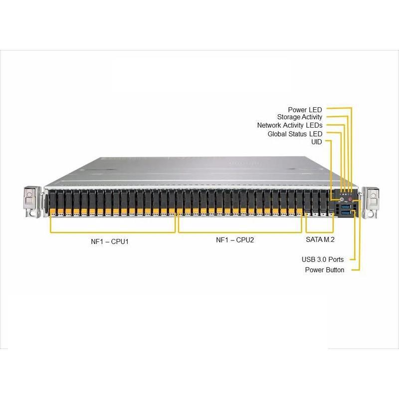Barebone 1U SuperStorage for Dual Intel