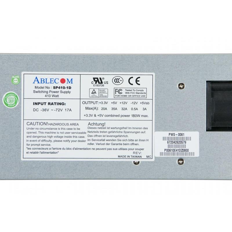 Power Supply 1U 410W 48V DC Input 24 Pin
