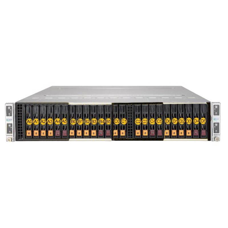 Supermicro AS-2124BT-HNTR 2U BigTwin Server Four Hot-Pluggable Nodes Dual AMD EPYC 7002/7003 Series Processors