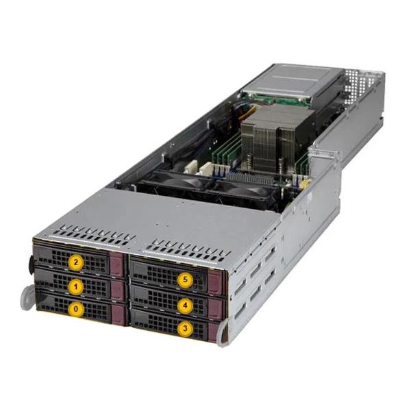 Supermicro AS-F2014S-RNTR 4U FatTwin Barebone 4-Node Single AMD EPYC 7003/7002 Series Processors