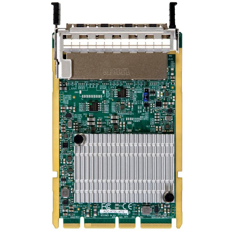 Supermicro AOC-ATGL-I4TG 10Gigabit Ethernet Card Advanced I/O Module (AIOM) Form Factor 4x RJ45 Connectors Powered By Intel E610-XAT2