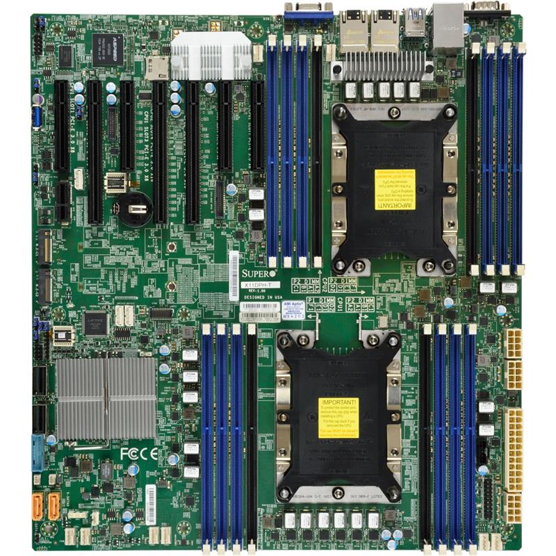 Barebone 2U Rackmount SuperServer, Dual Intel Xeon Scalable Processors Gen. 2, Intel C624 chipset, Up to 4TB DDR4 ECC 2933MHz memory, 3 Broadcom 3008 SAS3 AOC, 24 Hot-swap 2.5in drive bays, Dual 10GBase-T LAN ports