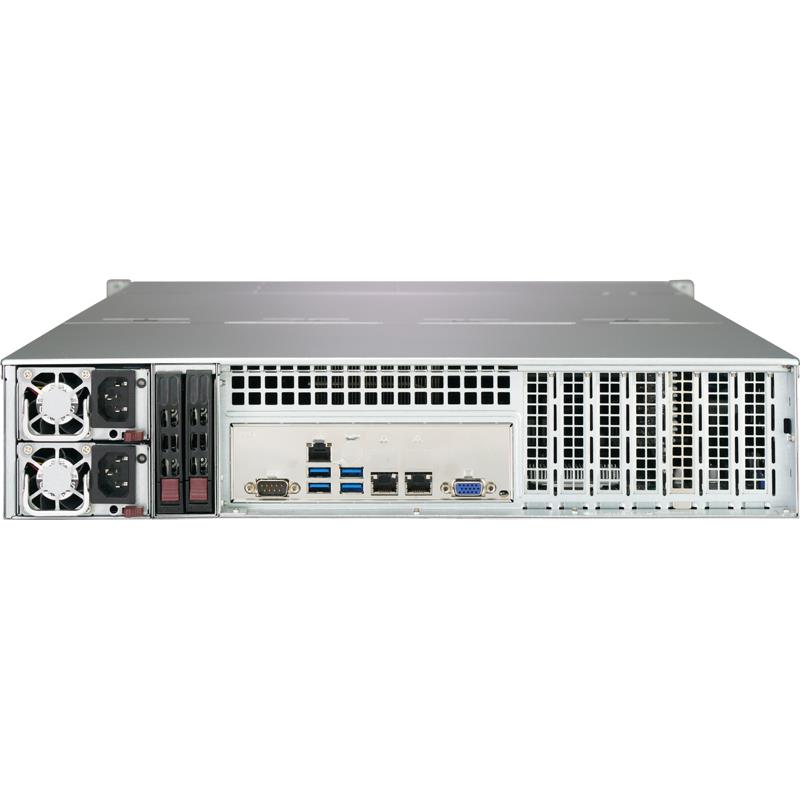 Barebone 2U Rackmount SuperServer,  Dual Intel Xeon Scalable Processors Gen. 2, Intel C624 chipset, Up to 4TB DDR4 ECC 2933MHz memory, Broadcom 3108 SAS3 AOC, 16 Hot-swap 3.5in drive bays, Dual 10GBase-T LAN port