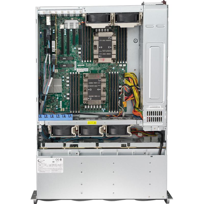 Barebone 3U Rackmount SuperServer, Dual Intel Xeon Scalable Processors, Intel C624 chipset, Up to 2TB DDR4 ECC 2666Mhz memory, Broadcom 3108 SAS3 AOC, 16 Hot-swap 3.5in drive bays, Dual 10GBase-T LAN ports