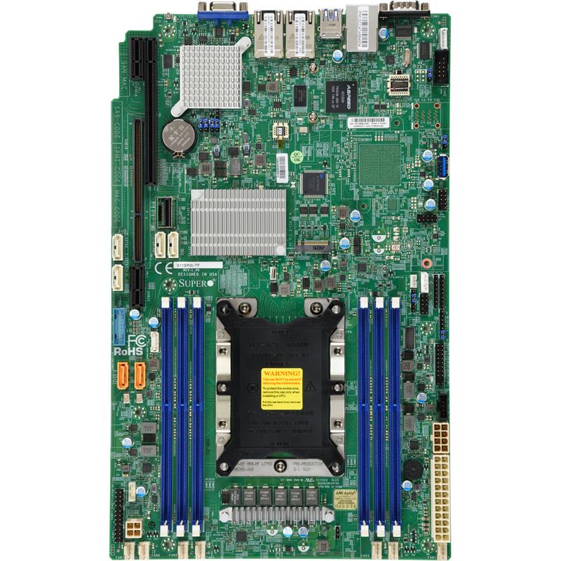 Barebone 1U Rackmount SuperServer, Single Intel Xeon Scalable Processors Gen. 2, Intel C622 chipset, Up to 1.5TB DDR4 ECC 2933MHz memory, 4 Hot-Swap 3.5in drive bays, Dual 10GBase-T LAN