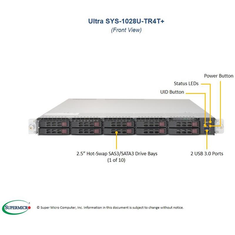 Server 1U Rackmount for Dual Intel Xeon processor E5-2600 v4/v3 family --- Complete System Only (Must Include HDD)
