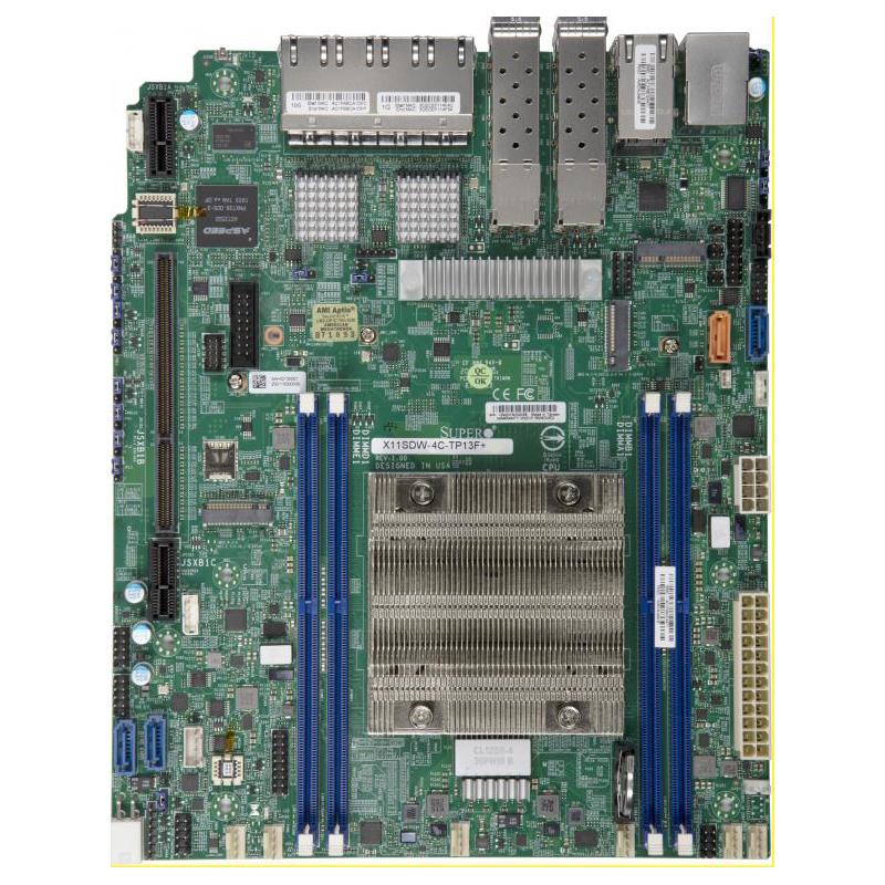 Supermicro SYS-1019D-4C-RDN13TP+ 1U Barebone Single Intel Xeon D-2123IT Processor Up to 512GB LRDIMM SATA3 Quad 10G SFP+ via SoC