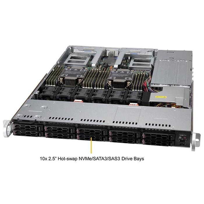 Supermicro SYS-120C-TN10R CloudDC 1U Barebone Dual Intel Xeon Scalable Processor Up to 4TB DRAM NVMe, SAS, SATA3