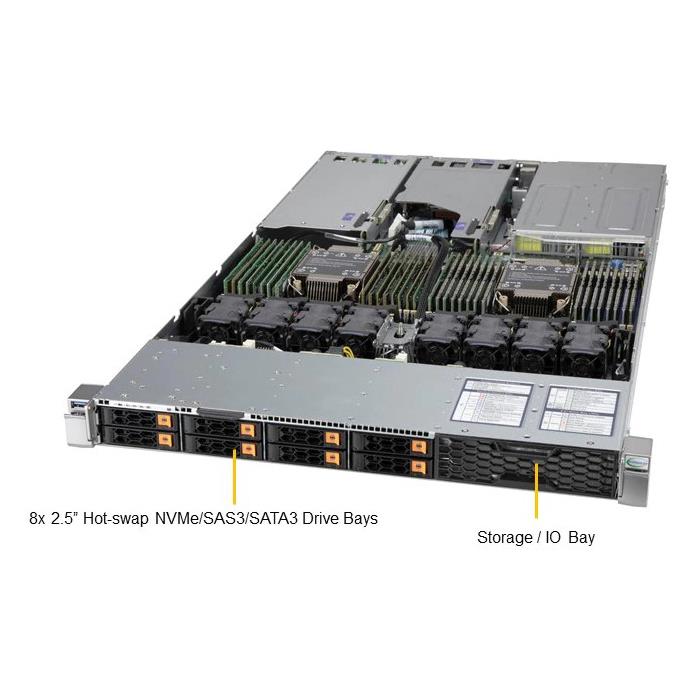 Supermicro SYS-120H-TNR Hyper 1U Barebone Dual Intel Xeon Scalable Processor Up to 8TB DRAM SATA3, NVMe Dual 10GbE
