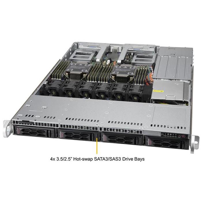 Supermicro SYS-610C-TR CloudDC 1U Barebone Dual Intel Xeon Scalable Processor UP to 4TB DRAM NVMe, SAS, SATA3 Network via Slim-AIOM