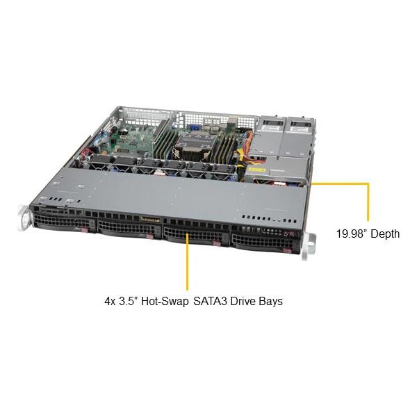 Supermicro SYS-510P-MR UP 1U Barebone Single Intel Xeon Scalable Processor Up to 8TB DRAM SATA3, NVMe Dual 10GbE