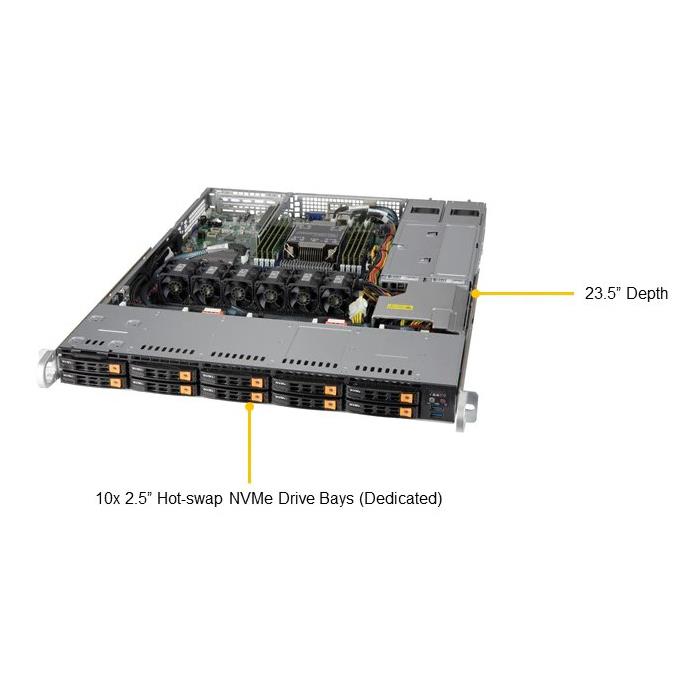 Supermicro SSG-110P-NTR10 1U Storage Barebone Single Processor