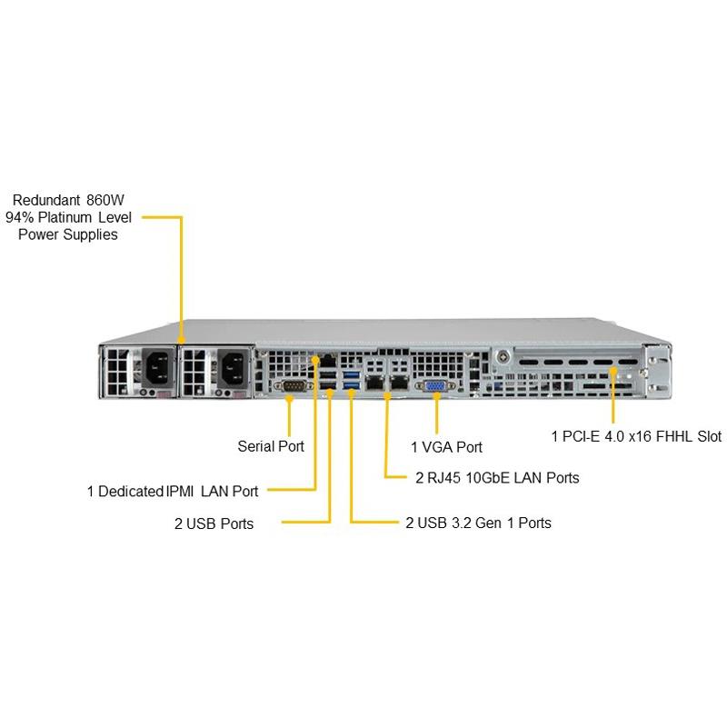 Supermicro SSG-110P-NTR10 1U Storage Barebone Single Processor