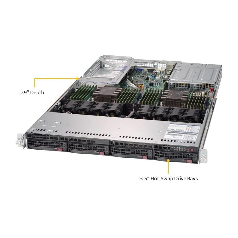Supermicro SYS-6019U-TR4 1U Barebone Dual Intel Xeon Scalable Processor Up to 6TB DRAM SATA3 4 Gigabit Ethernet