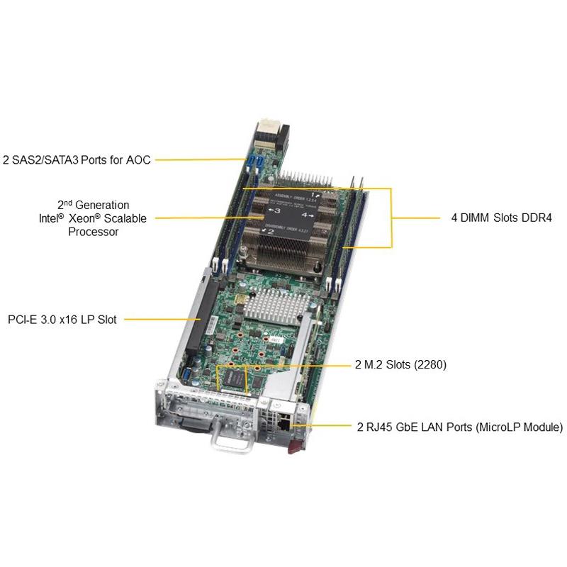Supermicro SYS-5039MP-H8TNR MicroCloud Barebone Single CPU, 8-Node