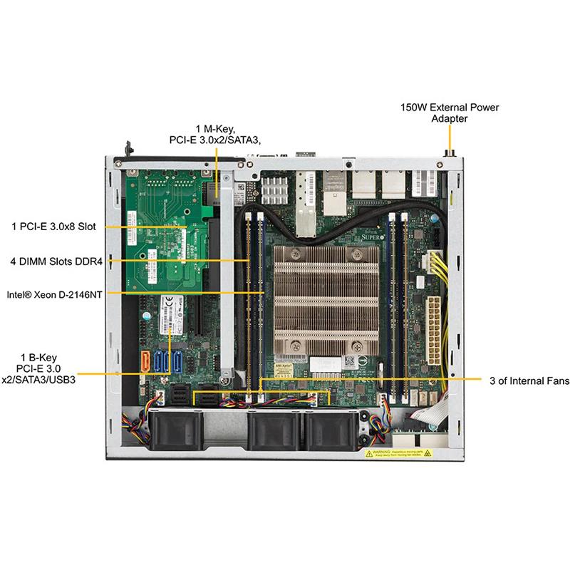 Supermicro SYS-E301-9D-8CN8TP Compact Embedded Intel Processor Barebone