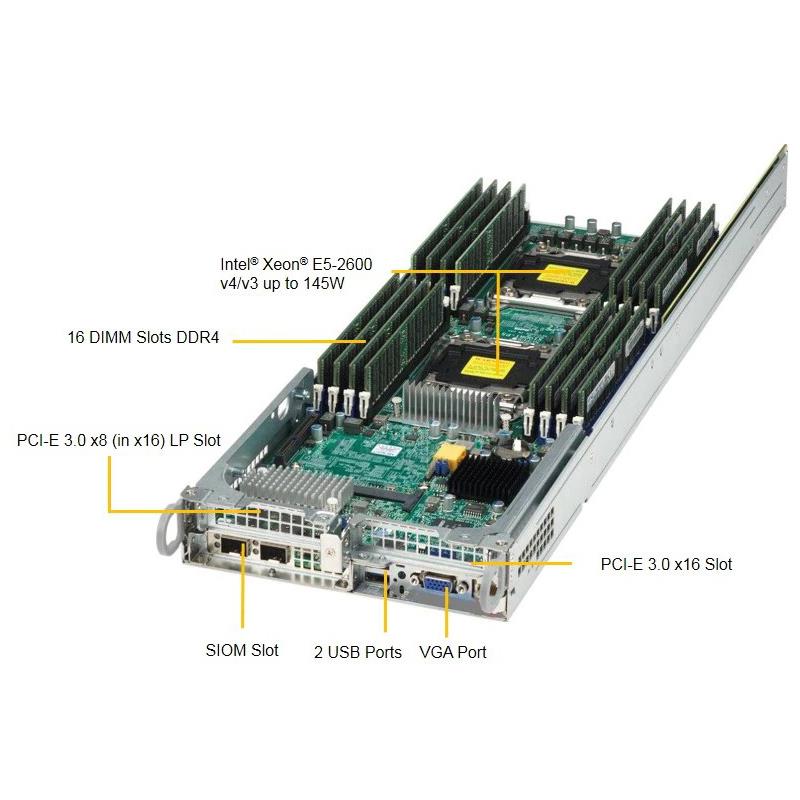 Supermicro SYS-2028TP-HTR-SIOM Twin Barebone Dual CPU, 4-Node