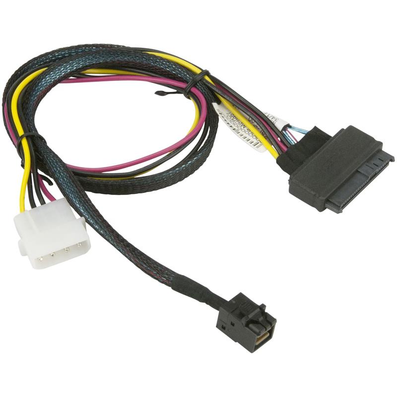 Supermicro CBL-SAST-0957A MiniSAS HD Cable with Power Connector 55CM, 45CM