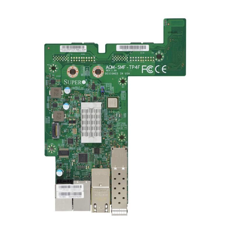 Supermicro AOM-SMF-TP4F Front Panel/LAN/Power Module Dual SFP+, Dual 10GBase-T RJ45, One 1GBase-T RJ45, USB3.0 ports  
