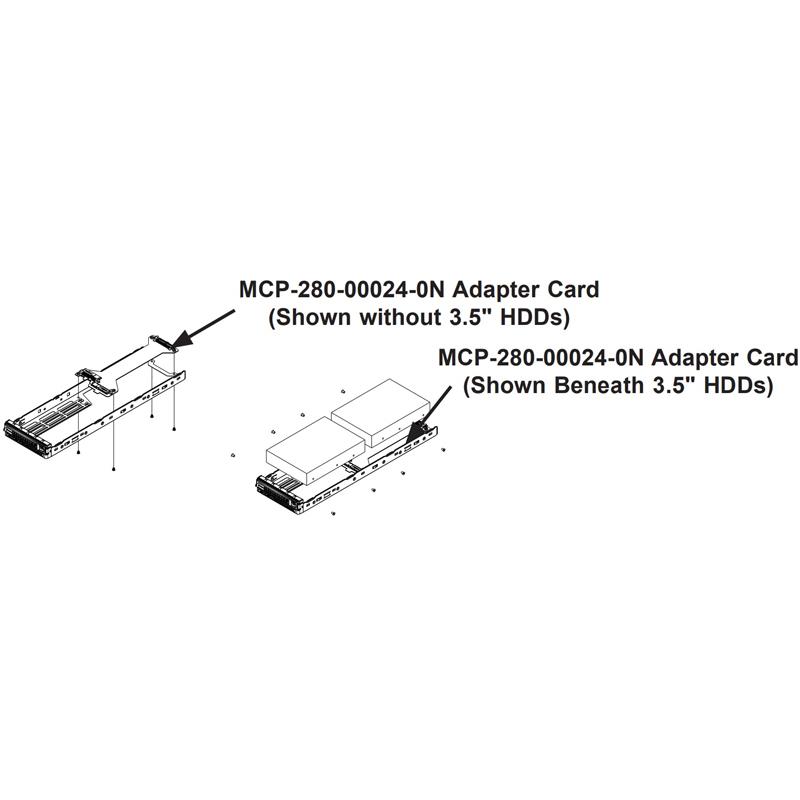 Supermicro MCP-280-00024-0N Internal Adapter Card For Chassis SC847D