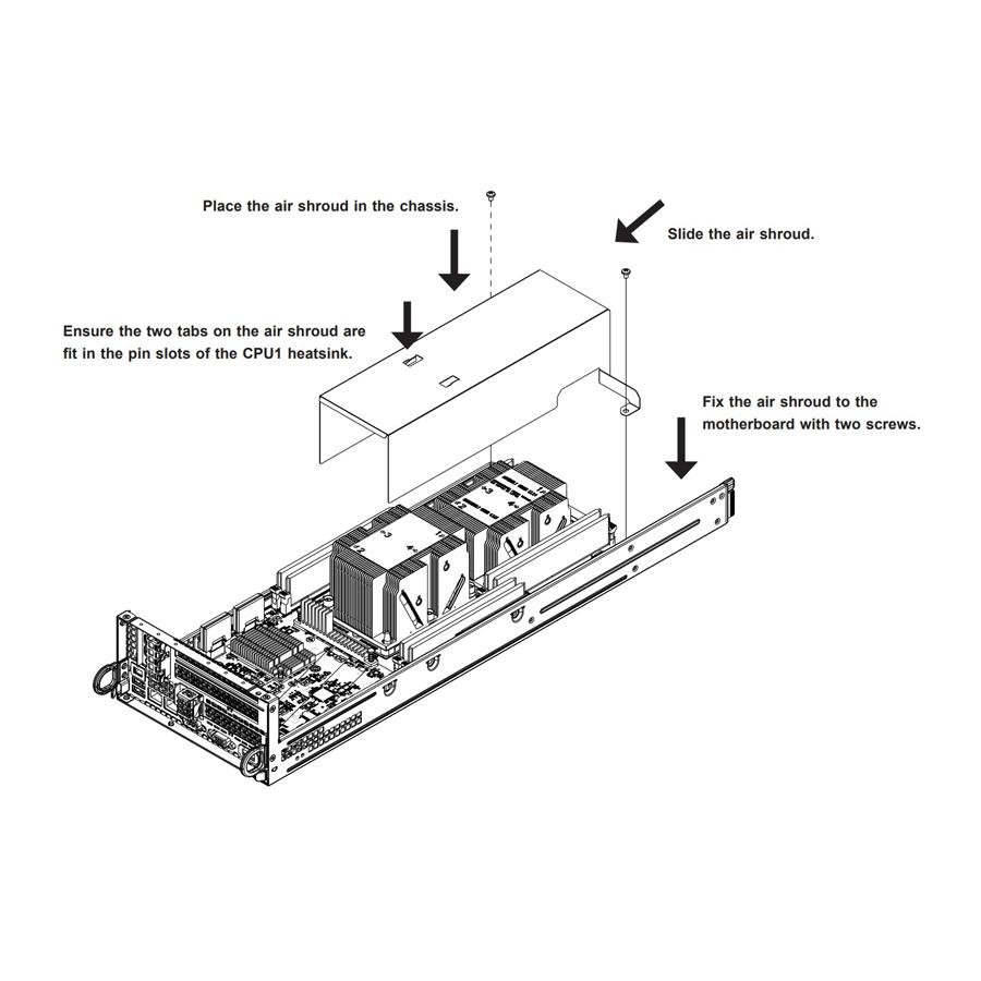 Supermicro MCP-310-82721-0B Mylar Air Shroud Support 2U Chassis SC827HD with X11DPT-L-P