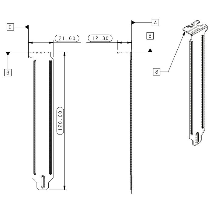 Supermicro MCP-120-00110-0N 4U PCIe I/O Bracket For Chassis CSE-848UTS-R4800P

