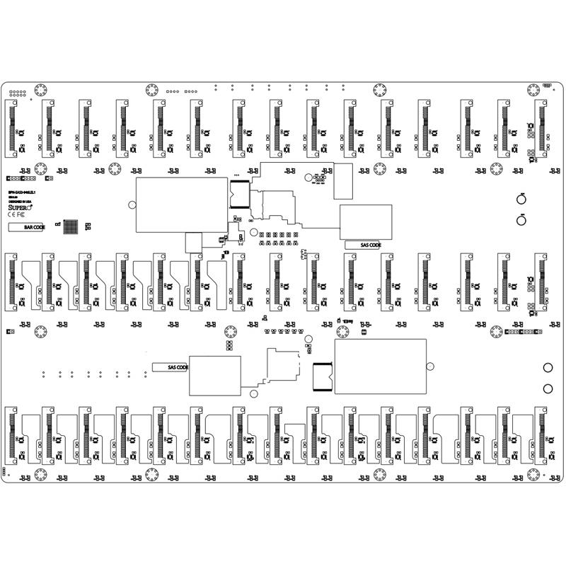 Supermicro SAS3 12Gb/s Single-path Expander Backplane, Top-load  45-Bays