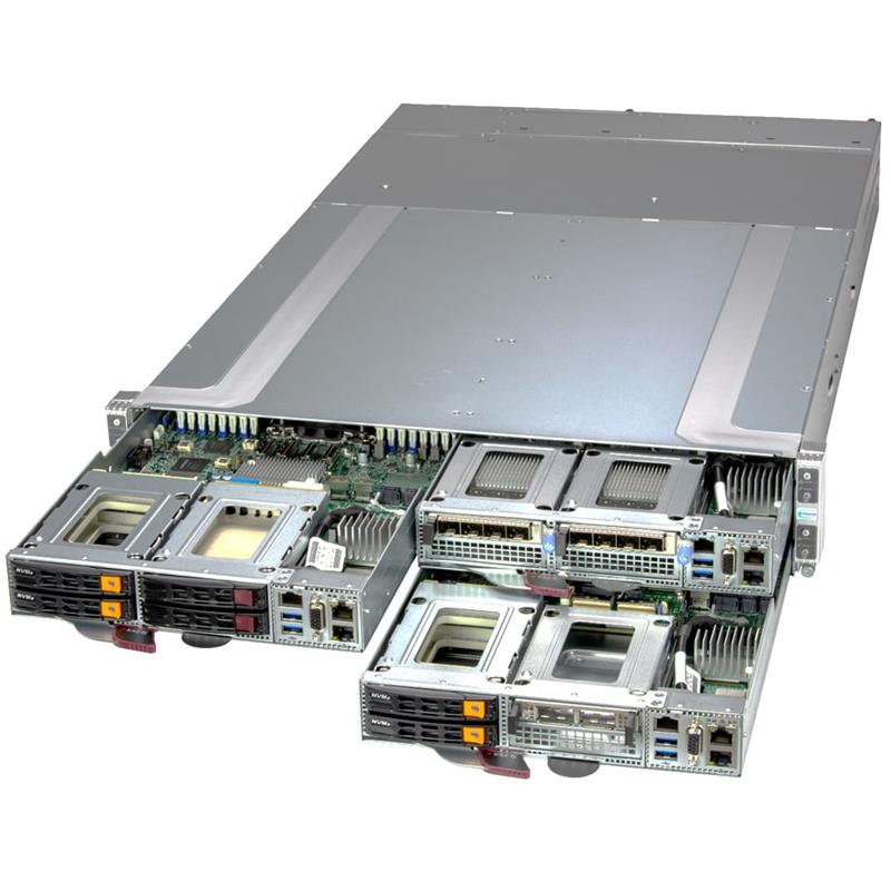 Supermicro SYS-211GT-HNC8F GrandTwin 2U Barebone Four Hot-pluggable Nodes Dual Intel Xeon Scalable Processors 5th/4th Generation and Intel Xeon CPU Max Series