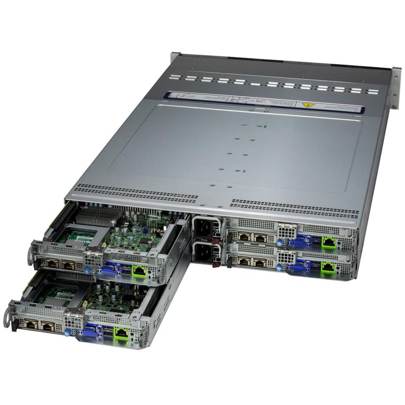 Supermicro SYS-221BT-HNC8R BigTwin 2U Barebone 4-Node Dual Intel Xeon Scalable Processors 5th/4th Generation and Intel Xeon CPU Max Series