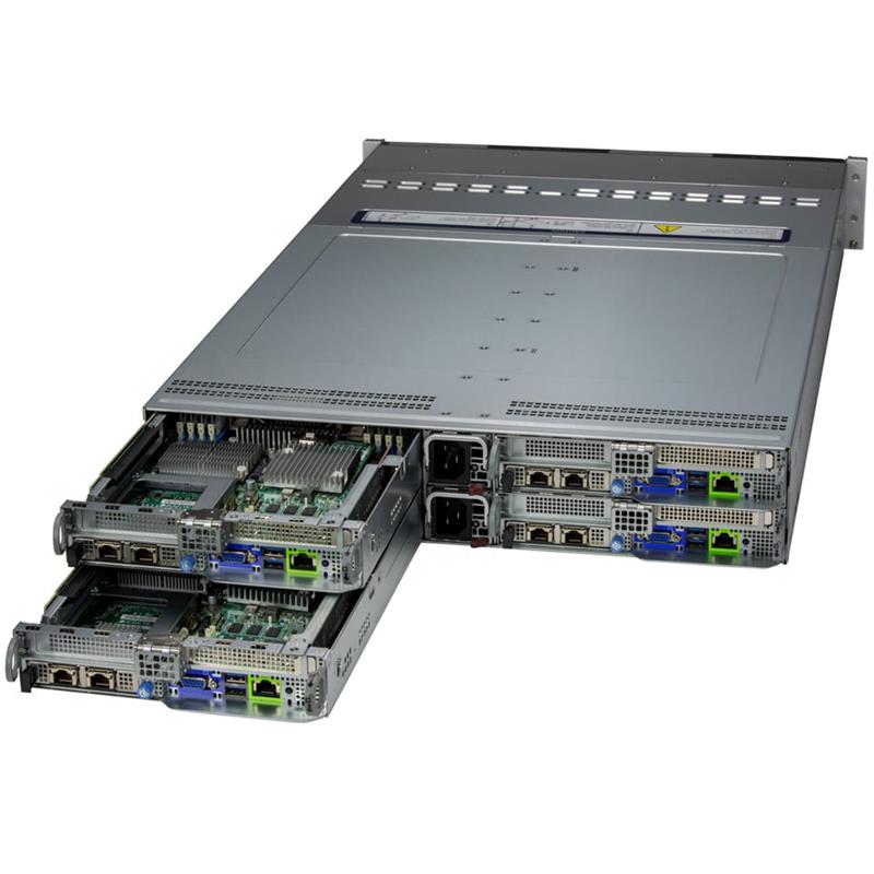 Supermicro SYS-221BT-HNC9R BigTwin 2U Barebone 4-Node Dual Intel Xeon Scalable Processors 5th/4th Generation and Intel Xeon CPU Max Series
