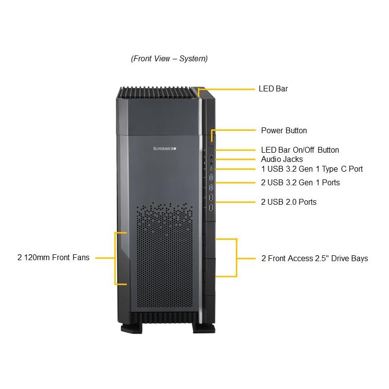 Supermicro SYS-551A-T UP Workstation Tower or 5U Rackmount Single Intel Xeon W-3400 Processors