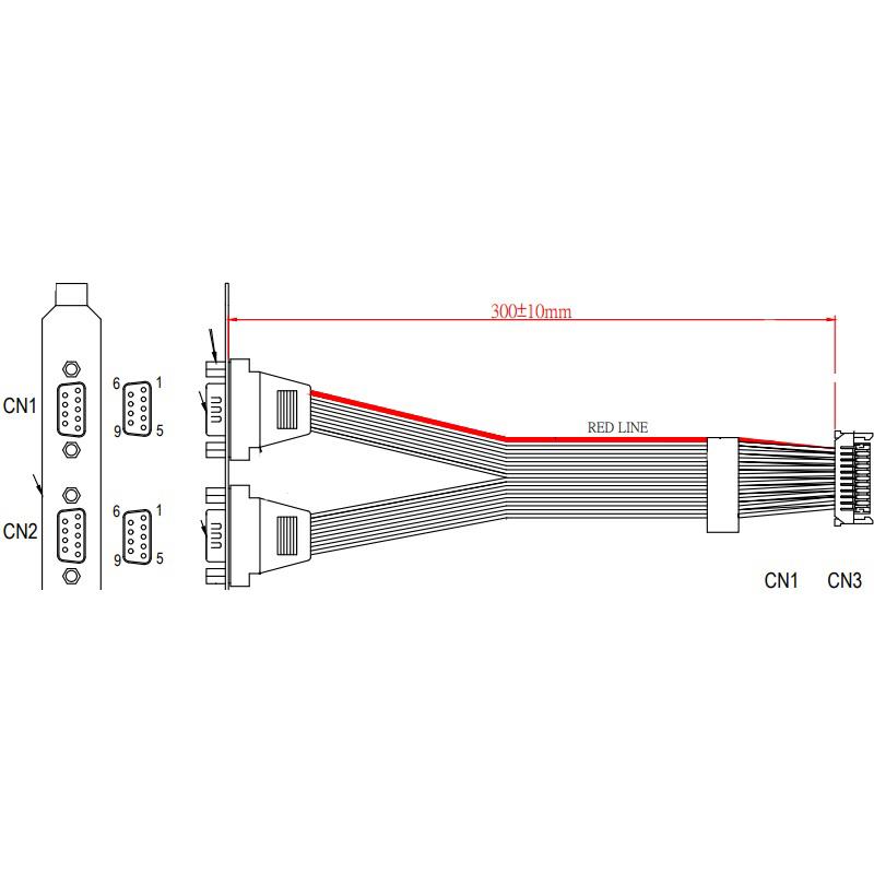 Supermicro CBL-CDAT-0685 COM Port Cable For Motherboard With 2x DB9M To 2x 10F/P1.00 Connector 11.81in (30CM)